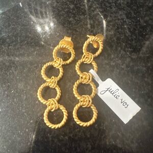 Julie Vos Gold Rope Link Earrings